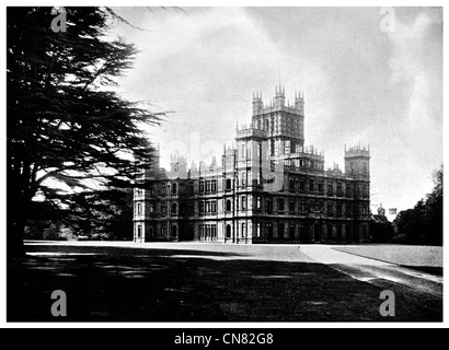 Highclere aus Norden Osten Schloss Newbury Berkshire England, UK 1904 Stockfoto