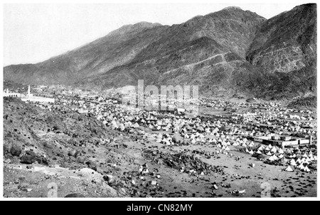 1917-Tal von Mina Mecca Pilger Zelt Stadt Makkah Provinz im westlichen Saudi-Arabien Stockfoto