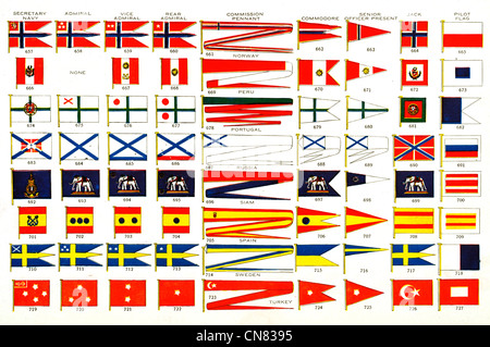 Insignia Fahnen Flagge Militär Armee hinten Vizeadmiral Navy Naval Commodore Stockfoto