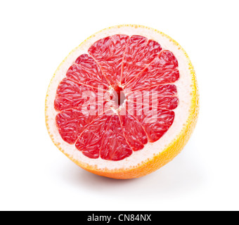 die Hälfte der Grapefruit isoliert auf weißem Hintergrund Stockfoto