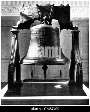 Erste veröffentlichte 1917 Liberty Bell Independence Hall National Park, Philadelphia, Pennsylvania, USA Stockfoto