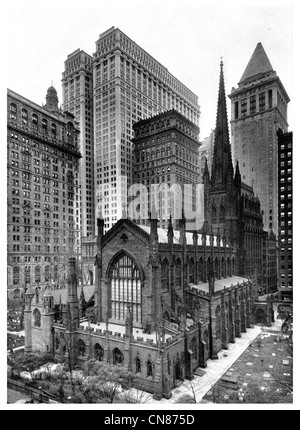 Erste veröffentlichte 1916 Trinity Kirche New Yorker Wall Street Stockfoto