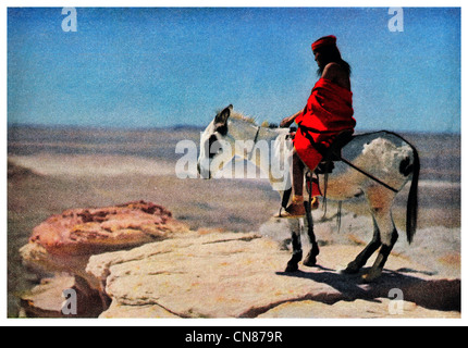 Zuerst veröffentlicht 1916 Hopi Indianerstammes Pale Horse Rider Dorf sich Arizona Stockfoto