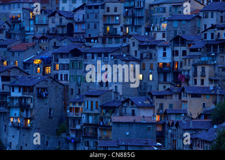 Frankreich, Alpes Maritimes, Roya-Tal, Saorge Stockfoto