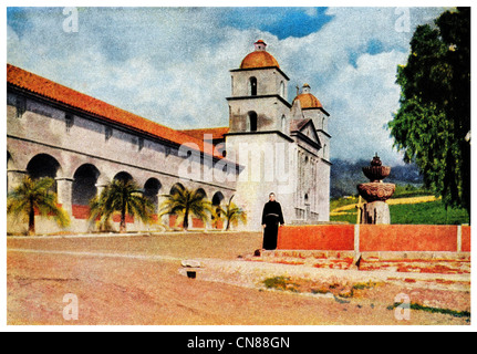 Erste veröffentlichte 1916 alte Mission Santa Barbara Kalifornien USA Stockfoto