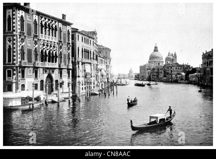 Erste veröffentlichte 1915 Canal Santa Maria Della Salute Kirche Venedig Stockfoto