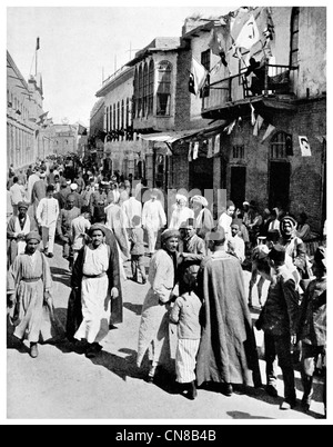 Erste veröffentlichte 1914 Bagdad Haupt Straße Irak Stockfoto