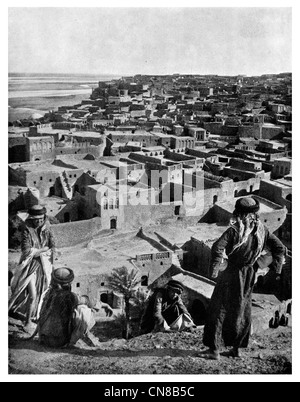 Erste veröffentlichte 1914 Stadt von Tekrit Tigris-Fluss Stockfoto