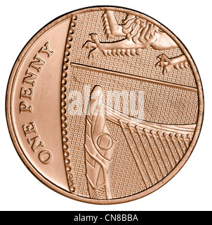 1 p einen Penny Pence über Kopf Münze Kupfer Stockfoto