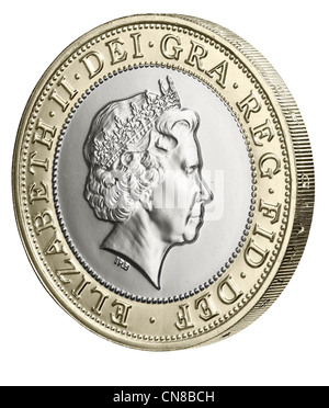 £2 £ 2 Münze Seite auf Köpfen Avers 2012 Stockfoto