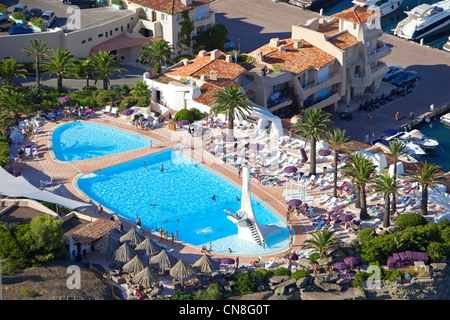 Frankreich, Alpes Maritimes, Esterel, Theoule Sur Mer, Spitze der Galeere, Hotel Club Port Galerie (Luftbild) Stockfoto