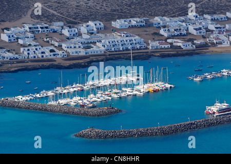 Lanzarote, Kanarische Inseln - Isla De La Graciosa. Stadt von Caleta de Sebo. Stockfoto