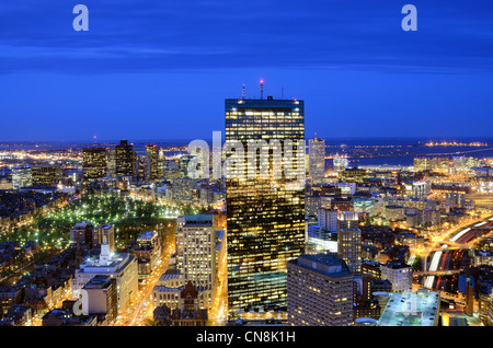 Luftaufnahme der Innenstadt von Boston, Massachusettes, USA. Stockfoto