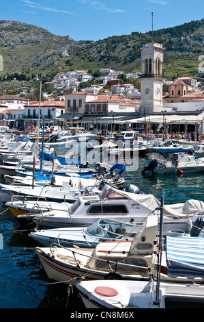 Ansicht der Hydra-Insel, Griechenland Stockfoto