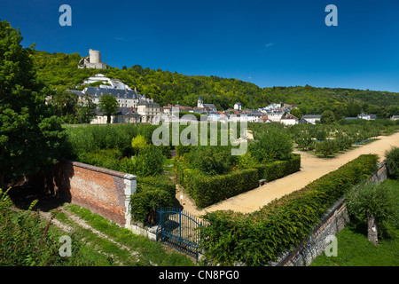 Frankreich, Val d ' Oise, La Roche-Guyon, mit der Bezeichnung Les Plus Beaux Dörfer de France (The Most Beautiful Dörfer Frankreichs), die Stockfoto