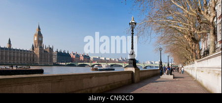 Panorama der Jubilee Greenway und Big Ben Stockfoto