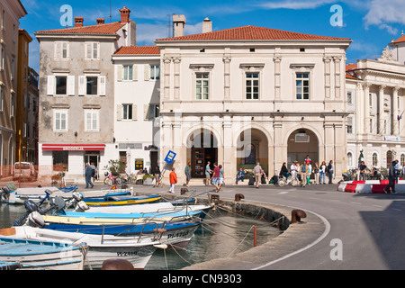 Slowenien, Golf von Triest, Adria-Küste, Primorska Region, Piran, am Hafen Stockfoto