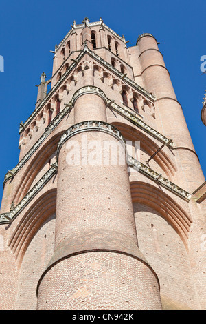 Frankreich, Tarn, Albi, der Bischofsstadt, Weltkulturerbe der UNESCO, die Kathedrale Sainte Cecile-Glockenturm Stockfoto