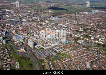 Luftaufnahme von Doncaster Stadtzentrum Stockfoto