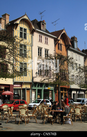 Fachwerkhäusern in der historischen Altstadt Troyes, Region Troyes Frankreich Champagne Ardenne Stockfoto