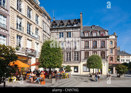 Frankreich, Seine Maritime, Rouen, Place De La Pucelle als eine Hommage an Jeanne d ' Arc in der Stadt lebendig verbrannt Stockfoto