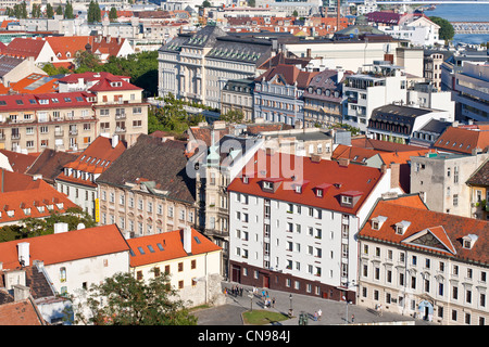 Slowakei, Bratislava, Blick von der Burg über der Altstadt Stockfoto