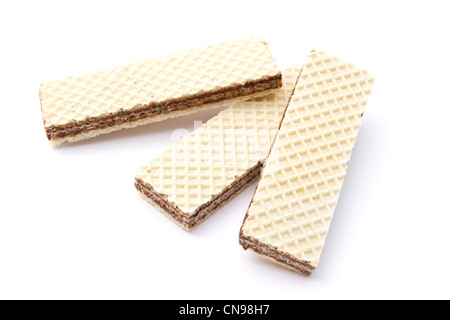 Wafer, die isoliert auf weißem Hintergrund Stockfoto