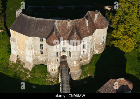 Frankreich, Eure, Chateau Harcourt, Festung aus dem 12. Jh. (Luftbild) Stockfoto