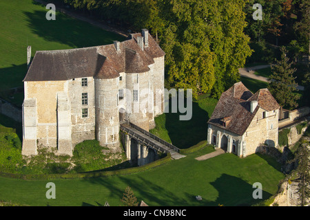 Frankreich, Eure, Chateau Harcourt, Festung aus dem 12. Jh. (Luftbild) Stockfoto