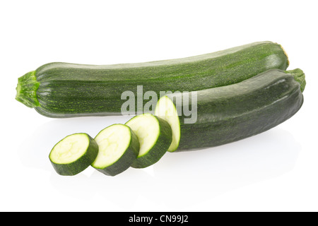 In Scheiben geschnittene Zucchini oder Zucchini Stockfoto