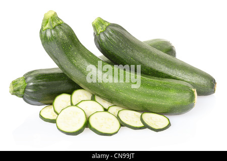 Zucchini Zucchini in Scheiben geschnitten Stockfoto