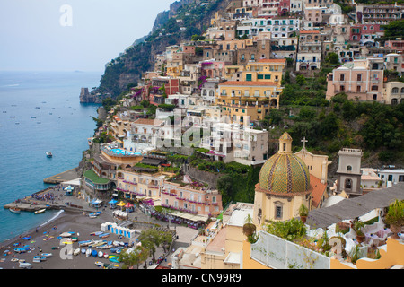 Das Dorf Positano, Amalfiküste, UNESCO-Weltkulturerbe, Kampanien, Italien, Mittelmeer, Europa Stockfoto