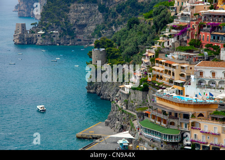 Das Dorf Positano, Amalfiküste, UNESCO-Weltkulturerbe, Kampanien, Italien, Mittelmeer, Europa Stockfoto