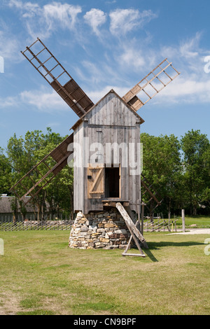 Estland (Baltikum), Saare Region, Insel Saaremaa, Angla, Windmühle am Drehpunkt Stockfoto