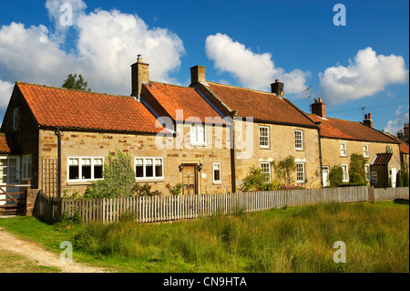 Traditionelle Steinhäuser Hutton-Le-Hole, North Yorks Moors Nationalpark, Yorkshire, England Stockfoto