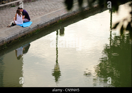 Frankreich, Ile de France, Paris, 10. Bezirk, Canal St Martin Stockfoto