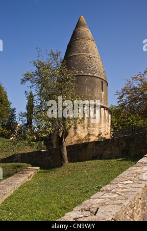 Frankreich, Dordogne, schwarzen Perigord, Sarlat la Caneda, The Lantern der Toten (12. Jahrhundert) von fast 10 m hohe Stockfoto