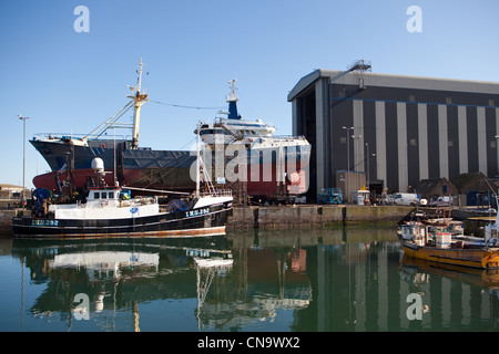 Werft Einrichtungen Peterhead Grampian Scotland UK Stockfoto