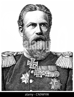 Friedrich III. und Friedrich William Nicholas Charles von Preußen, 1831-1888, deutscher Kaiser und König von Preußen Stockfoto