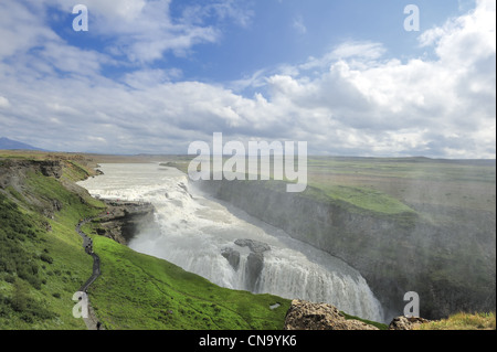 berühmten Wasserfall Gullfoss in Island Stockfoto