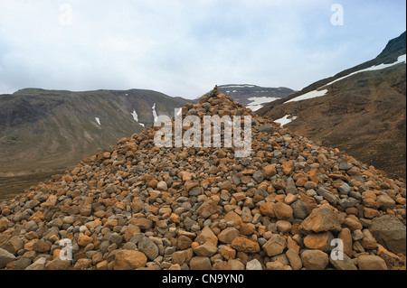 vulkanische Felsen in der Nähe von Island-Gletscher Langjökull Stockfoto