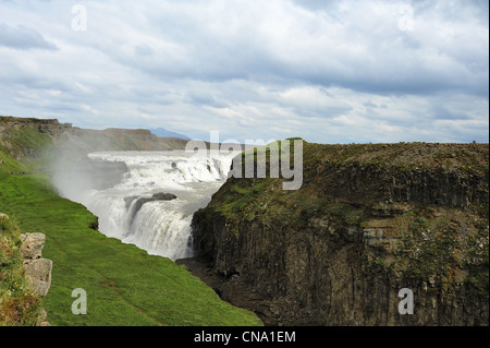 berühmten Wasserfall Gullfoss in Island Stockfoto