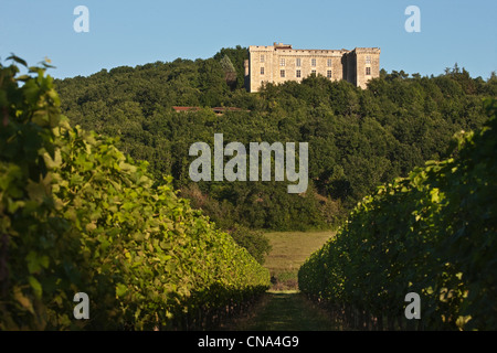 Frankreich, Menge, Grezels, das Chateau De La Coste, Grezels, erbaut im 12. Jahrhundert durch die Bischöfe von Cahors, war die Burg Stockfoto