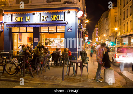 Frankreich, Rhone, Lyon, historische Stätte, die zum Weltkulturerbe der UNESCO, Presqu'ile, Cafe du XXe siècle in Rue Merciere Stockfoto