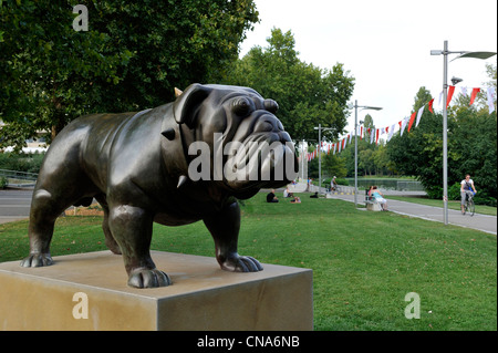 Frankreich, Haut Rhin, Mulhouse, Promenade des Nouveau Bassin (neue Pool), Allee William Wyler, Hector Statue von Renato Montanaro Stockfoto