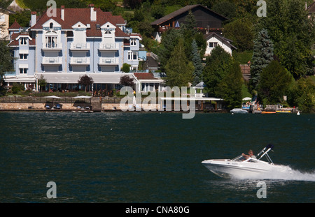 Frankreich, Haute Savoie, Veyrier du Lac, die Auberge de l'Eridan Marc Veyrat in Annecy See Stockfoto