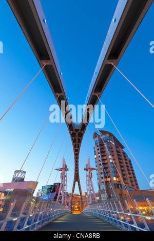 Die Lowry-Brücke, Salford Quays, Manchester, England Stockfoto