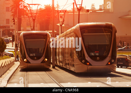 Marokko, Rabat, Straßenbahn Stockfoto