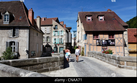 Frankreich, Creuse, Aubusson, mittelalterliche Brücke, Dachterrasse Bezirk Stockfoto