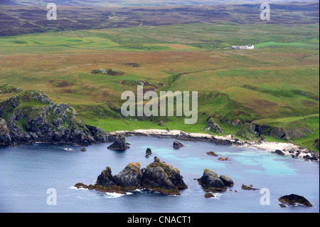 Großbritannien, Schottland, Inneren Hebriden, Insel Islay, abgelegenen Farm auf die zerklüftete Küste von The Oa südlich von Port Ellen Stockfoto